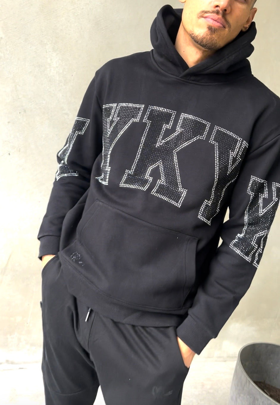 nike rhinestone hoodie and joggers