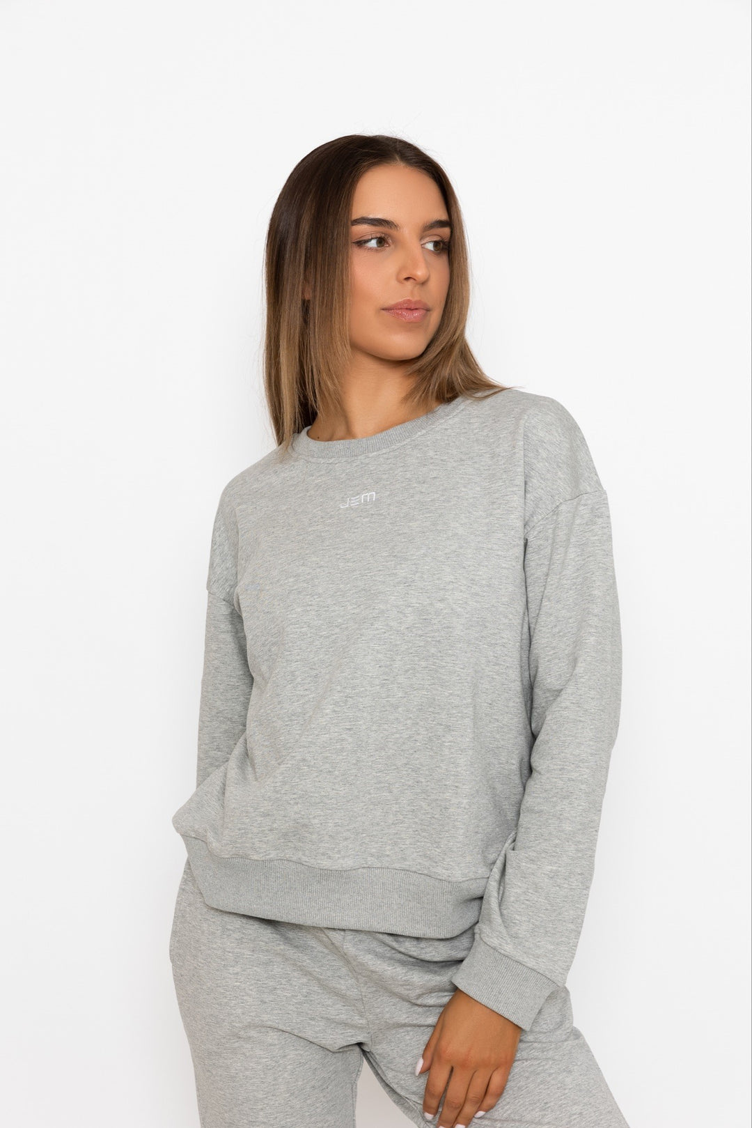 Essential crewneck - heather grey – jem sporting